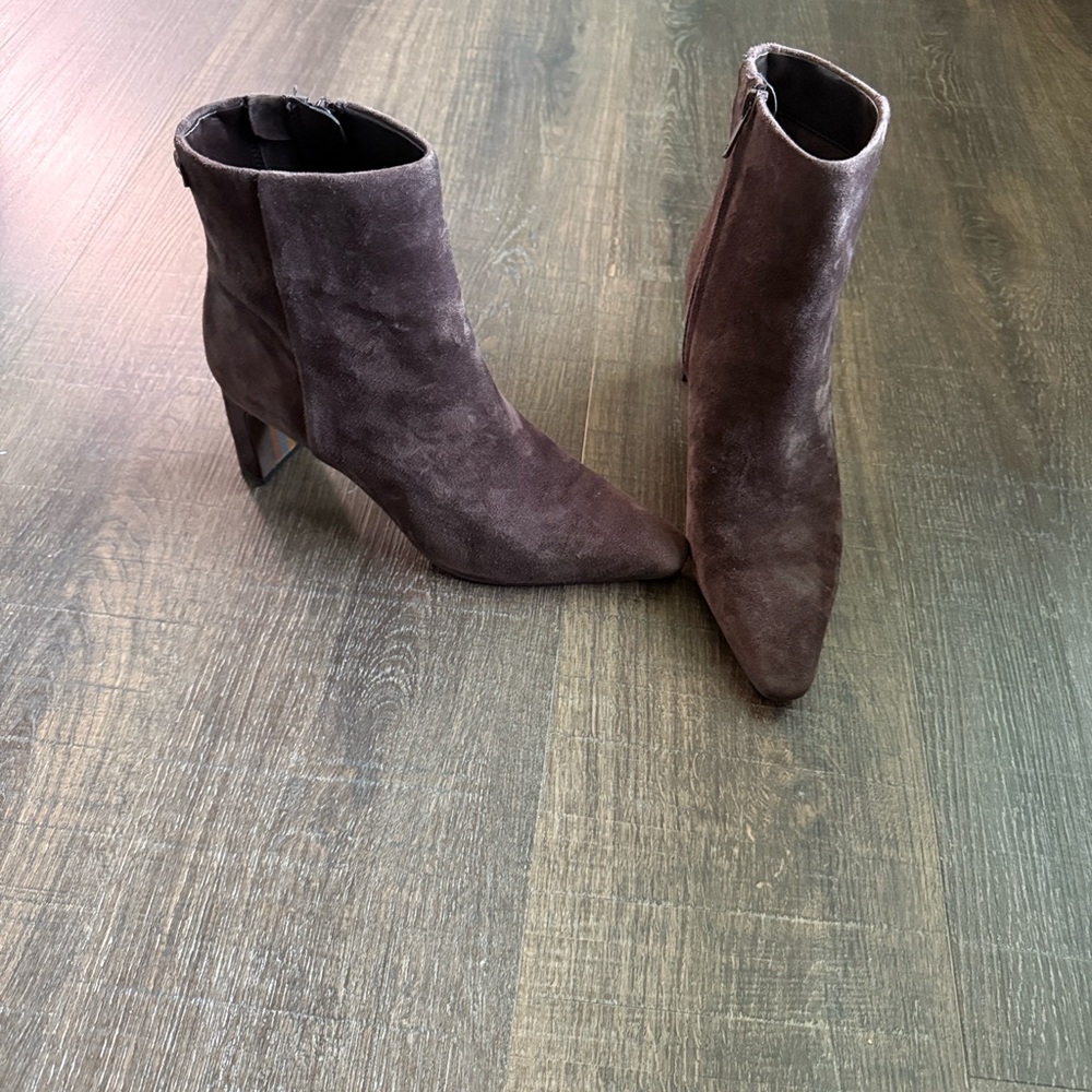 Sam Edelman Saige Booties Cafe Noir Brown Suede  Size 8 1/2